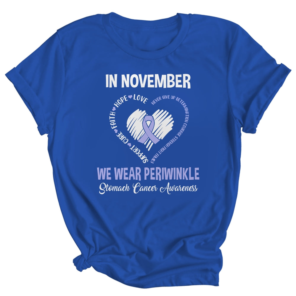 In November We Wear Periwinkle Stomach Cancer Awareness Hope Love Faith Shirt & Hoodie | siriusteestore