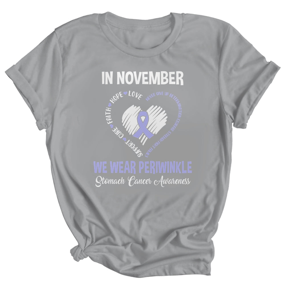 In November We Wear Periwinkle Stomach Cancer Awareness Hope Love Faith Shirt & Hoodie | siriusteestore
