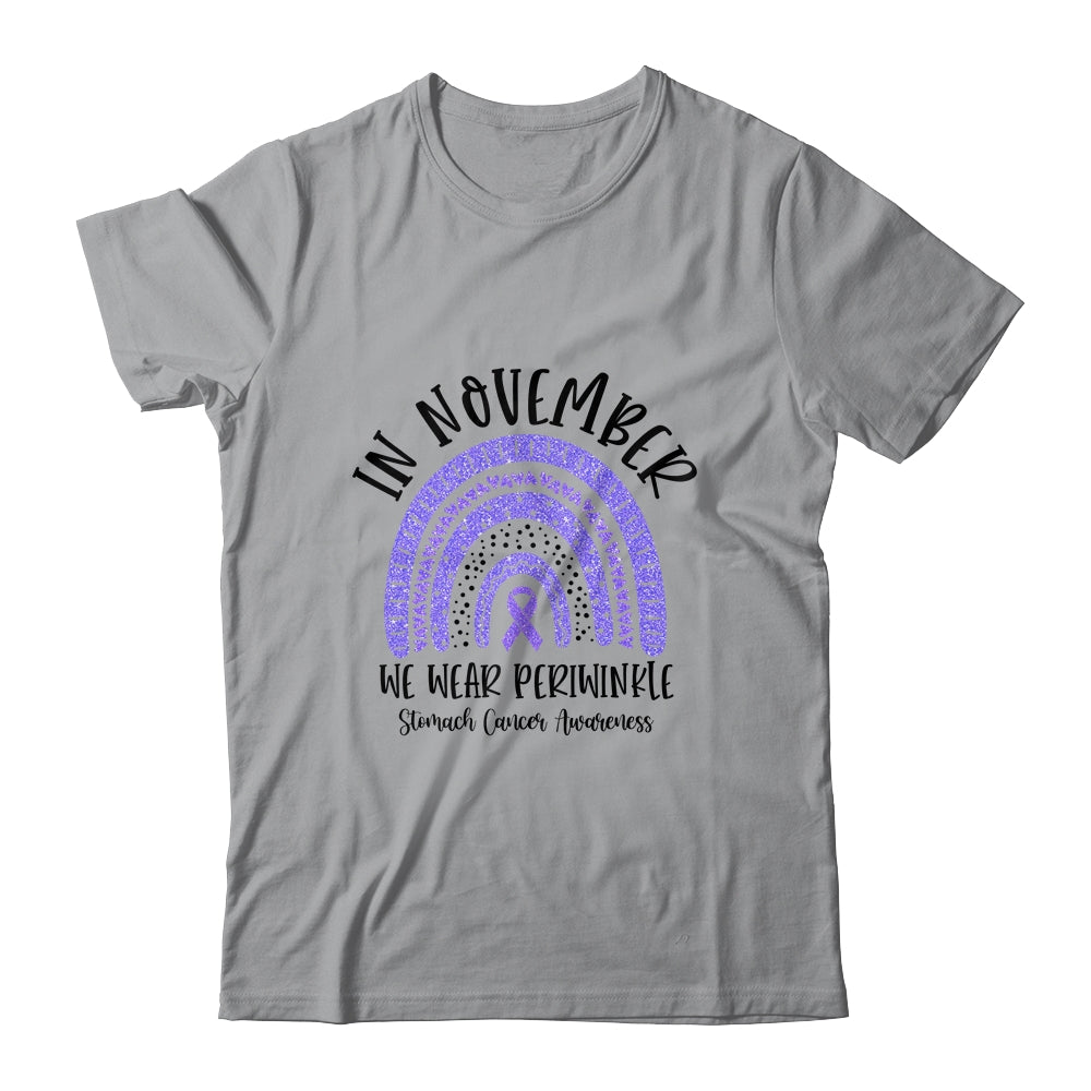In November We Wear Periwinkle Stomach Cancer Awareness Rainbow Shirt & Hoodie | siriusteestore