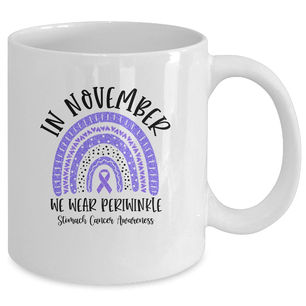 In November We Wear Periwinkle Stomach Cancer Awareness Rainbow Mug | siriusteestore