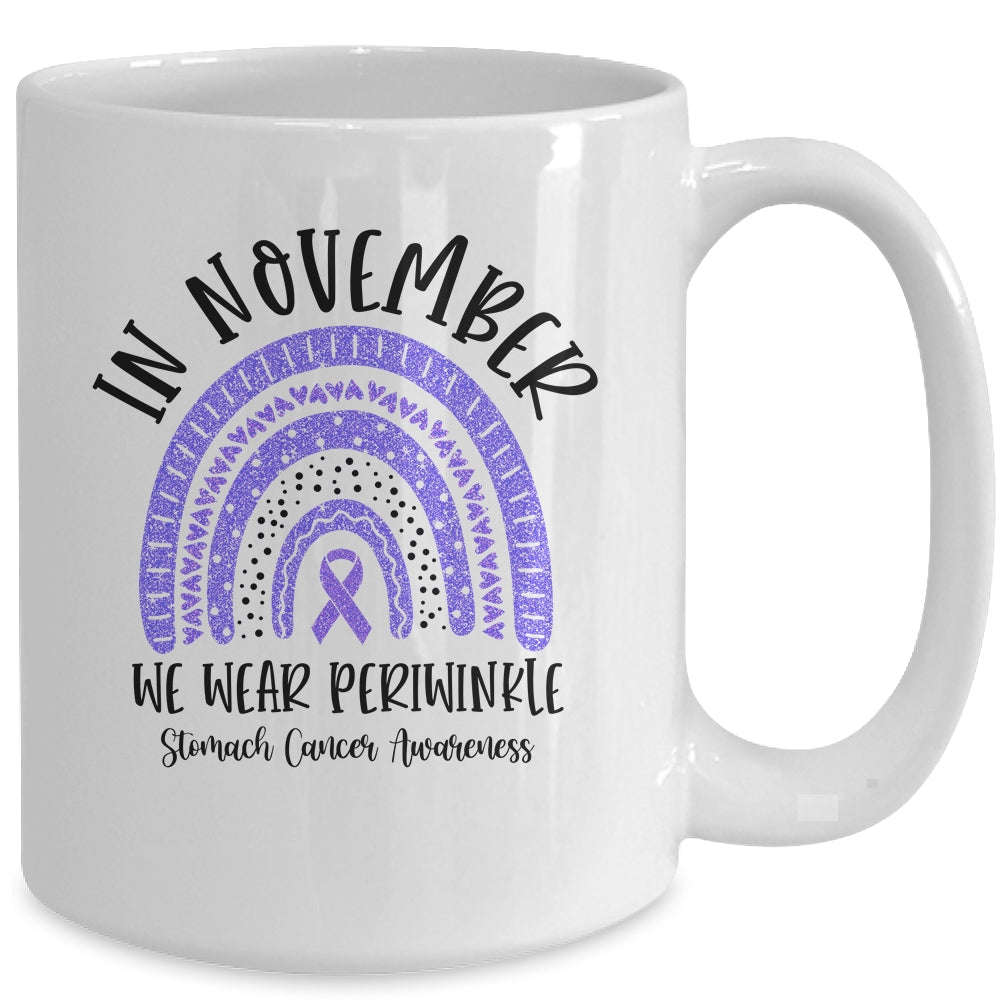 In November We Wear Periwinkle Stomach Cancer Awareness Rainbow Mug | siriusteestore