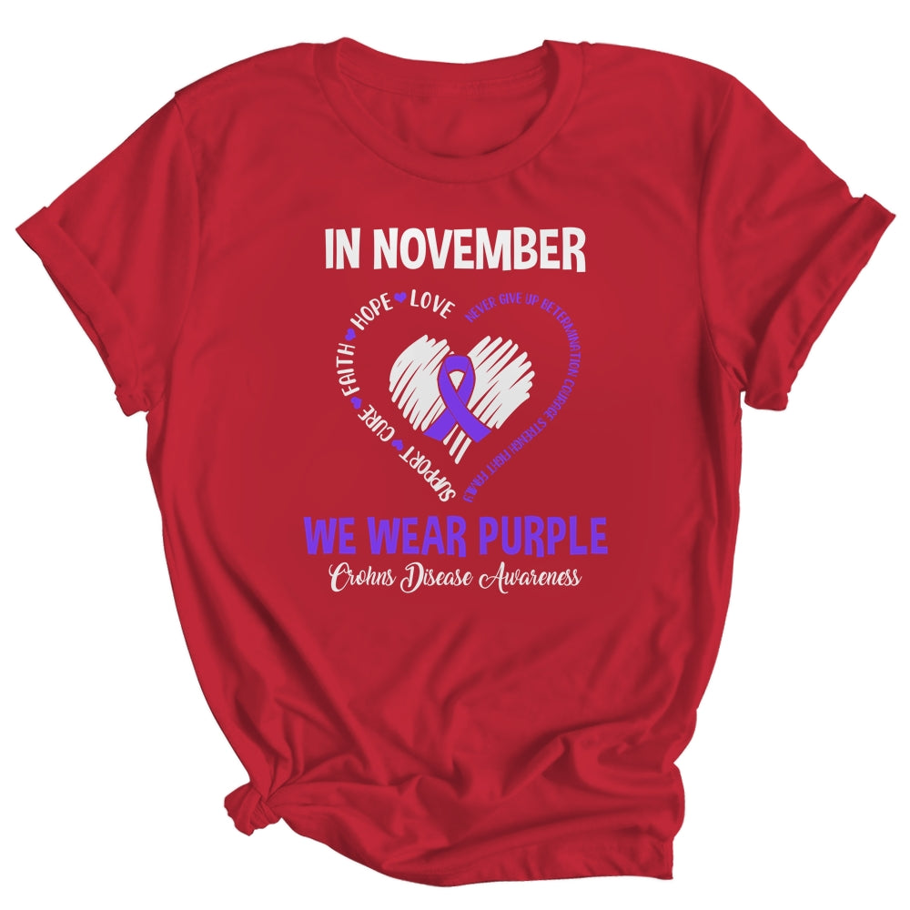 In November We Wear Purple Crohns Disease Awareness Hope Love Faith Shirt & Hoodie | siriusteestore
