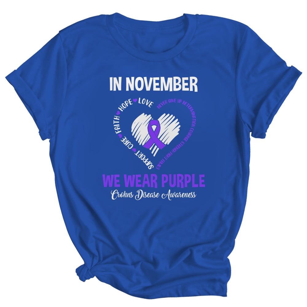 In November We Wear Purple Crohns Disease Awareness Hope Love Faith Shirt & Hoodie | siriusteestore