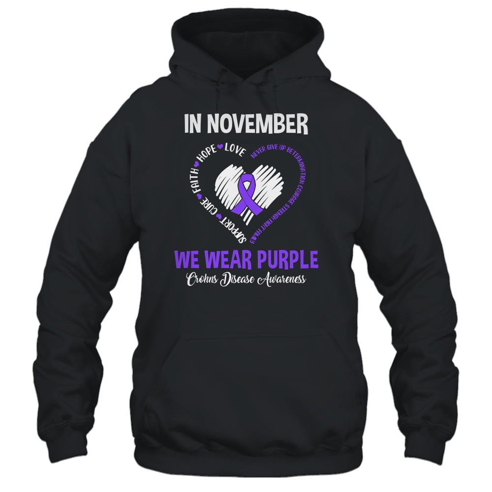 In November We Wear Purple Crohns Disease Awareness Hope Love Faith Shirt & Hoodie | siriusteestore
