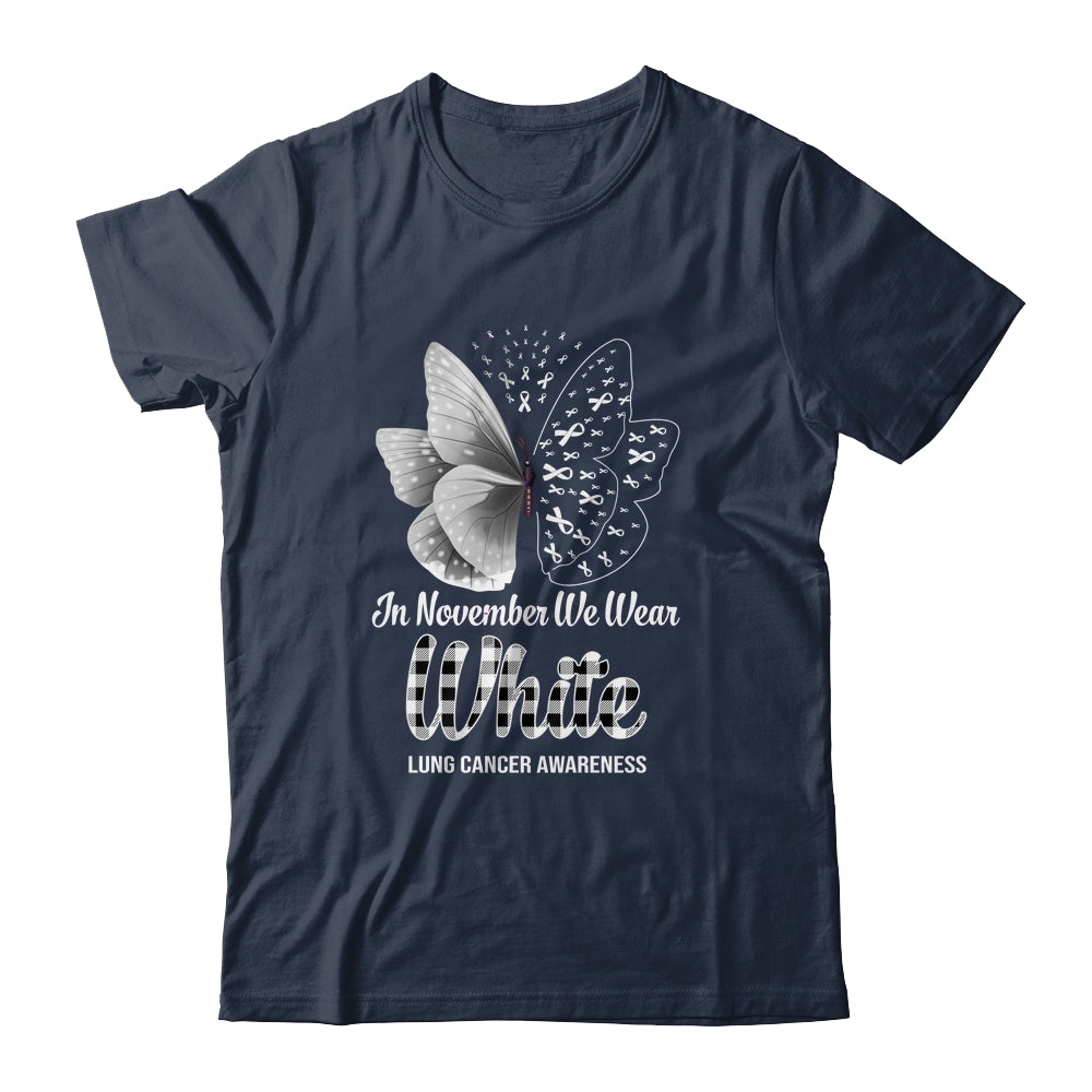 In November We Wear White Lung Cancer Awareness Butterfly Shirt & Hoodie | siriusteestore
