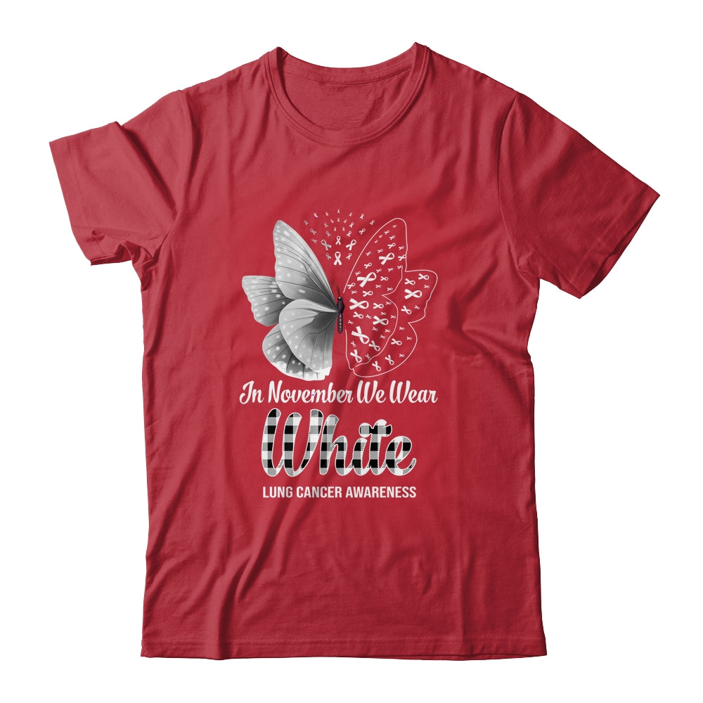 In November We Wear White Lung Cancer Awareness Butterfly Shirt & Hoodie | siriusteestore