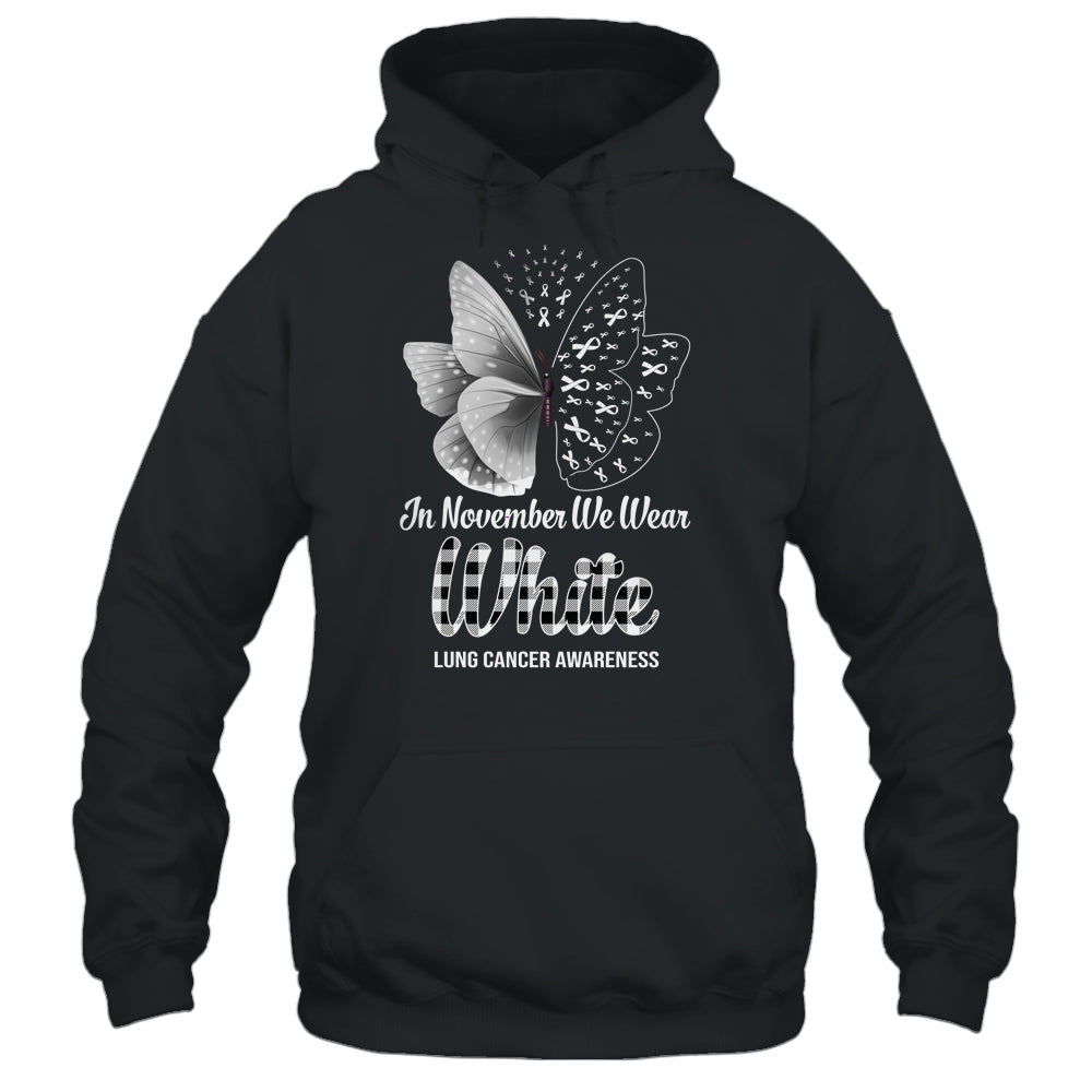 In November We Wear White Lung Cancer Awareness Butterfly Shirt & Hoodie | siriusteestore