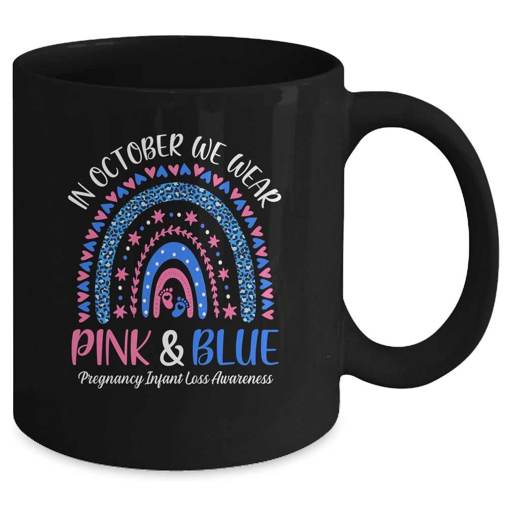 In October We Wear Pink And Blue Infant Loss Awareness Mug | siriusteestore