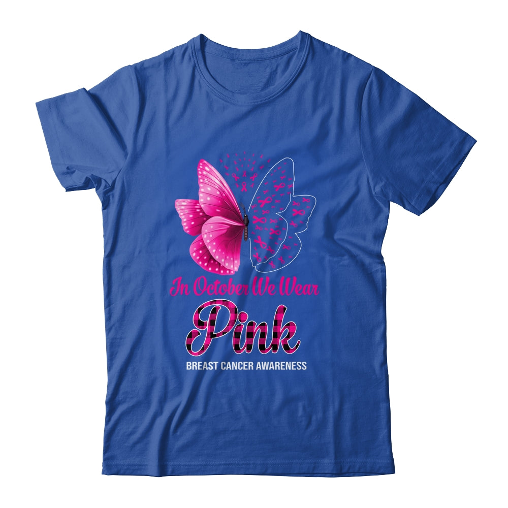 In October We Wear Pink Breast Cancer Awareness Butterfly Shirt & Hoodie | siriusteestore