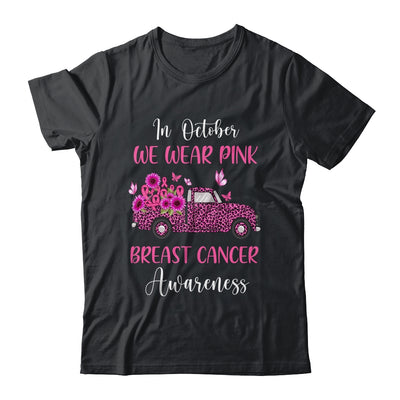 In October We Wear Pink Ribbon Leopard Truck Breast Cancer Shirt & Hoodie | siriusteestore