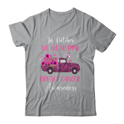 In October We Wear Pink Ribbon Leopard Truck Breast Cancer Shirt & Hoodie | siriusteestore