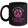 In October We Wear Pink Sunflower Breast Cancer Awareness Mug | siriusteestore