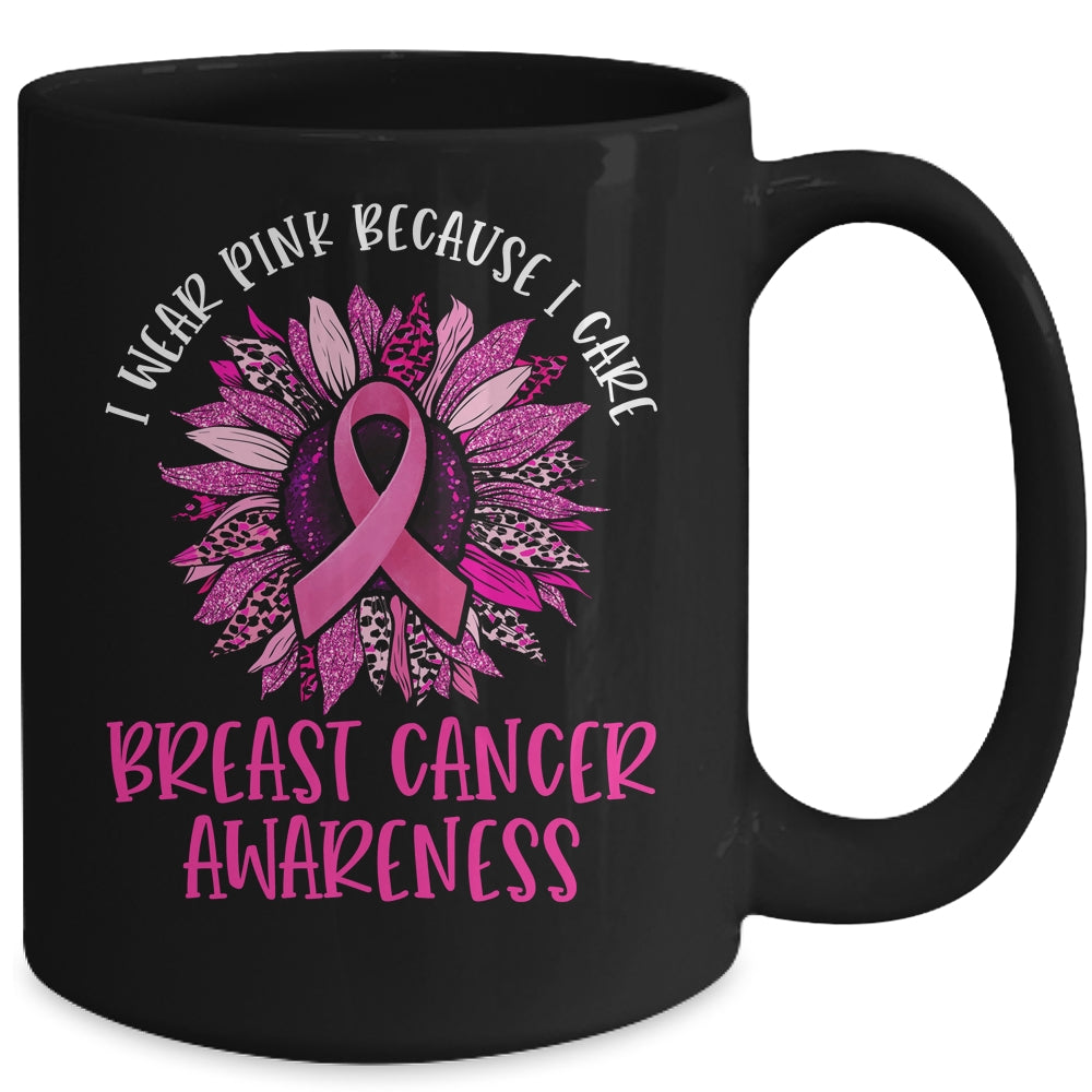 In October We Wear Pink Sunflower Breast Cancer Awareness Mug | siriusteestore
