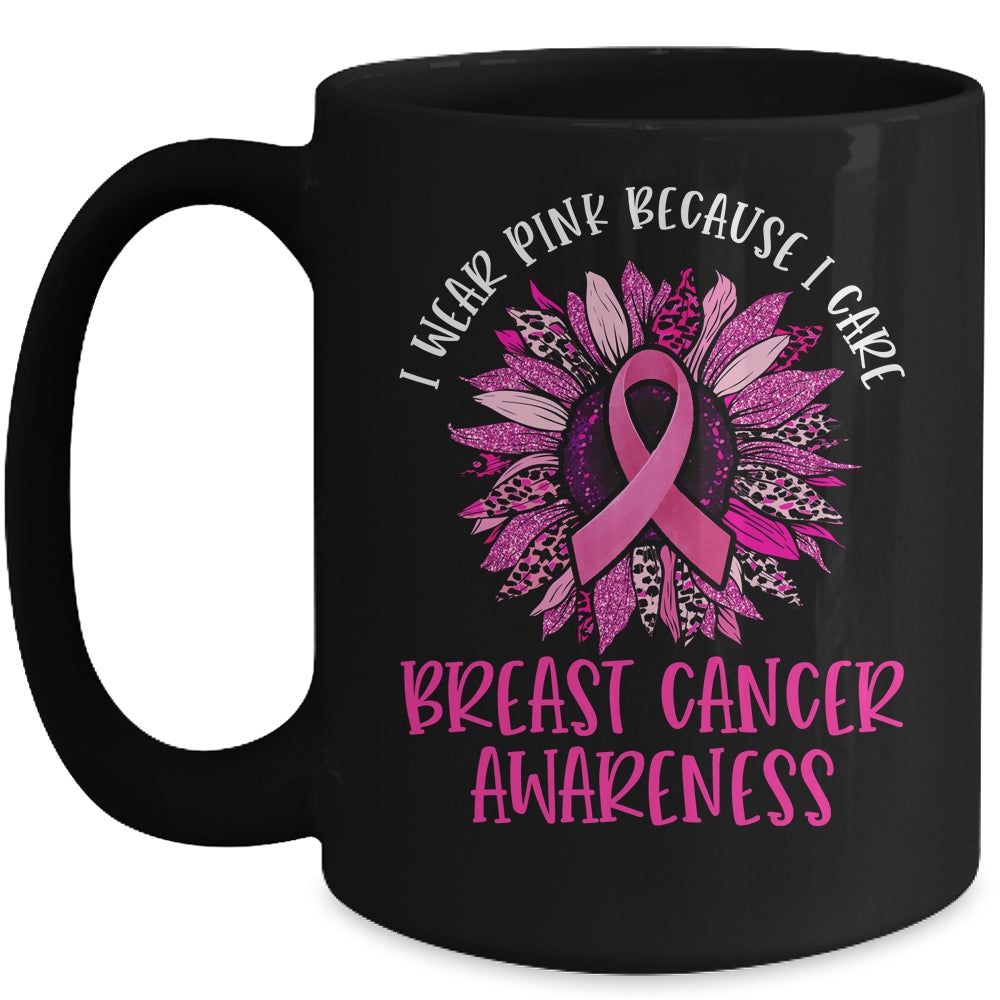 In October We Wear Pink Sunflower Breast Cancer Awareness Mug | siriusteestore