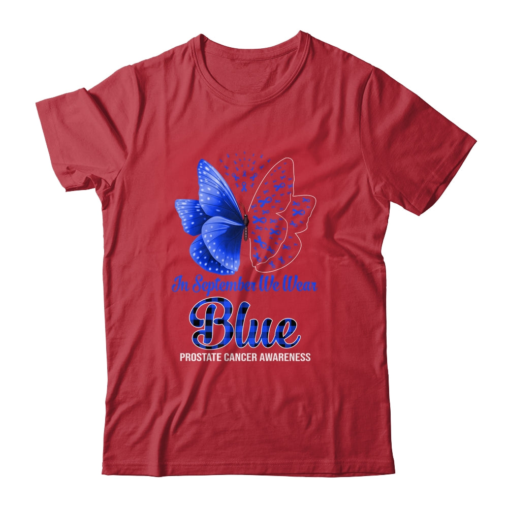 In September We Wear Blue Prostate Cancer Awareness Butterfly Shirt & Hoodie | siriusteestore