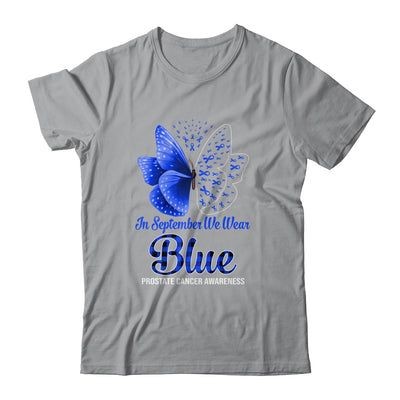 In September We Wear Blue Prostate Cancer Awareness Butterfly Shirt & Hoodie | siriusteestore