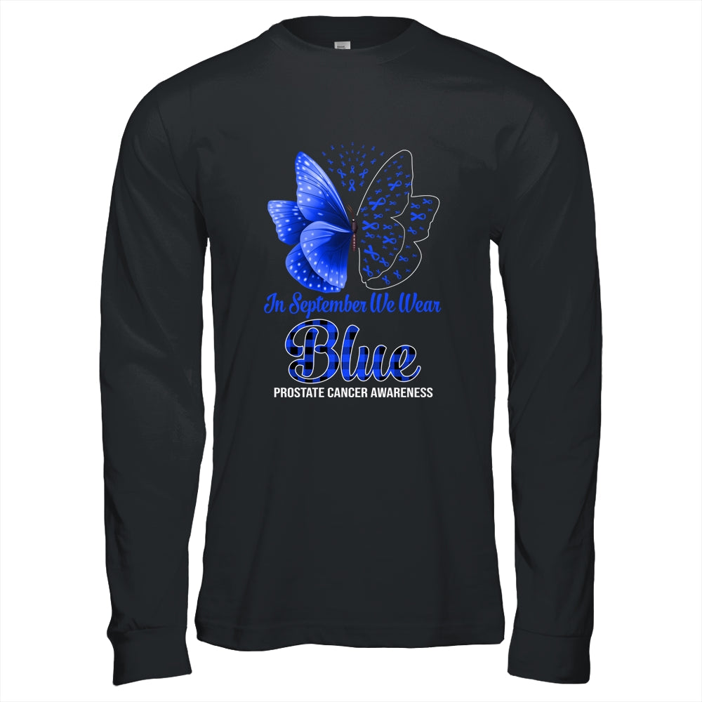 In September We Wear Blue Prostate Cancer Awareness Butterfly Shirt & Hoodie | siriusteestore