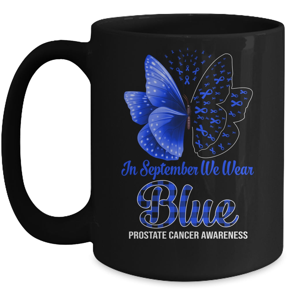 In September We Wear Blue Prostate Cancer Awareness Butterfly Mug | siriusteestore