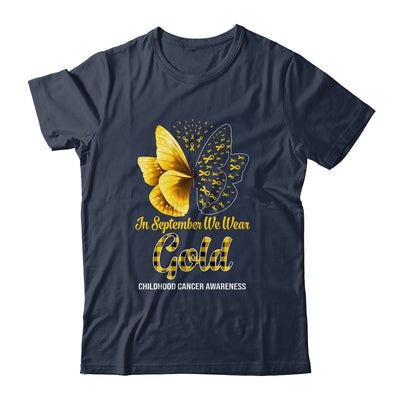 In September We Wear Gold Childhood Cancer Awareness Butterfly Shirt & Hoodie | siriusteestore