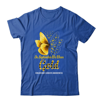 In September We Wear Gold Childhood Cancer Awareness Butterfly Shirt & Hoodie | siriusteestore