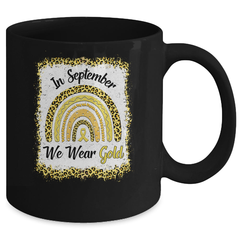 In September We Wear Gold Childhood Cancer Awareness Rainbow Mug | siriusteestore