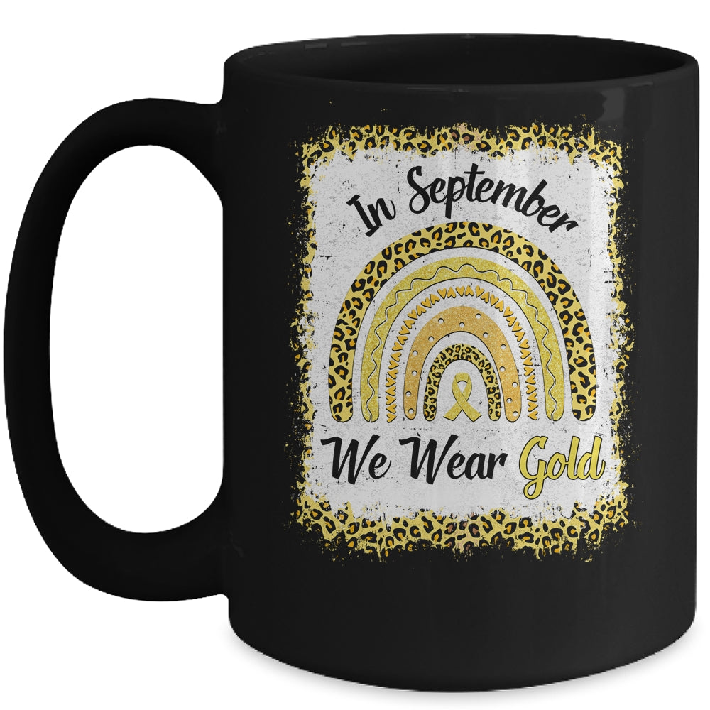 In September We Wear Gold Childhood Cancer Awareness Rainbow Mug | siriusteestore