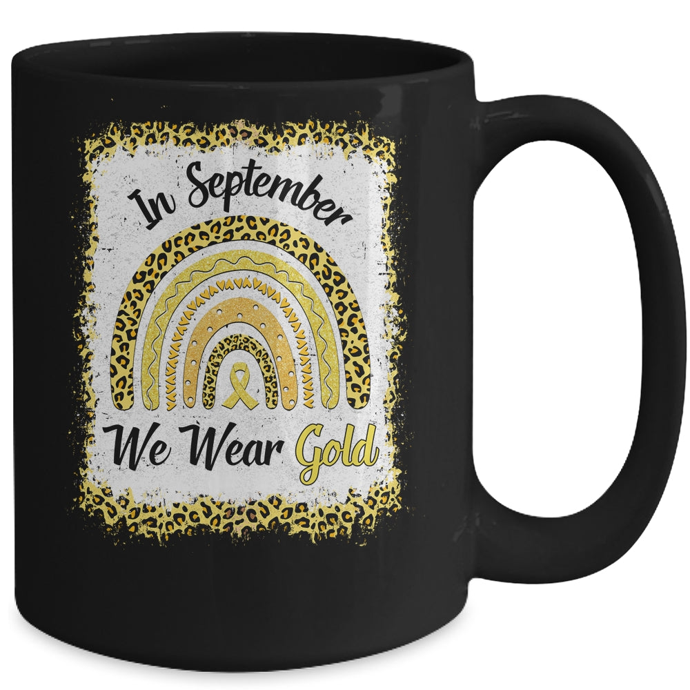In September We Wear Gold Childhood Cancer Awareness Rainbow Mug | siriusteestore