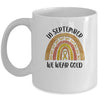In September We Wear Gold Rainbow Childhood Cancer Awareness Mug | siriusteestore