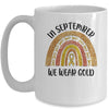 In September We Wear Gold Rainbow Childhood Cancer Awareness Mug | siriusteestore