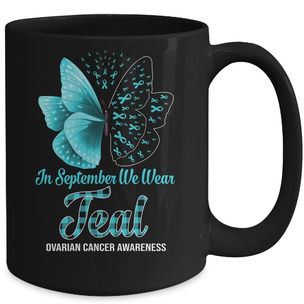 In September We Wear Teal And Purple Suicide Prevention Awareness Butterfly Mug | siriusteestore