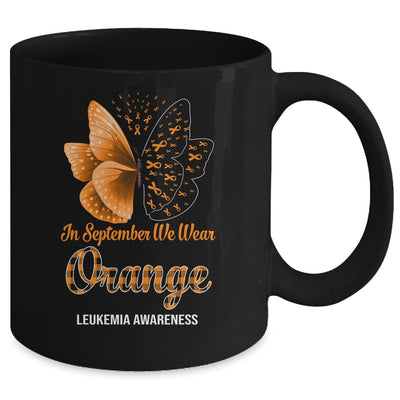 In September We Wear Teal Ovarian Cancer Awareness Butterfly Mug | siriusteestore