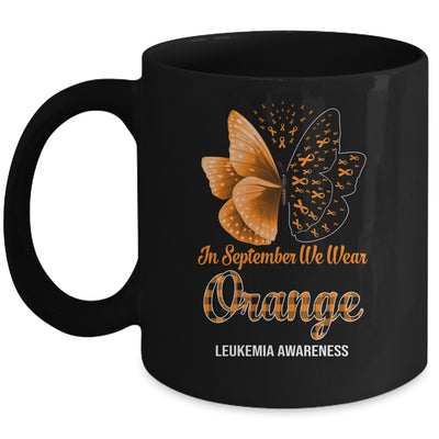 In September We Wear Teal Ovarian Cancer Awareness Butterfly Mug | siriusteestore