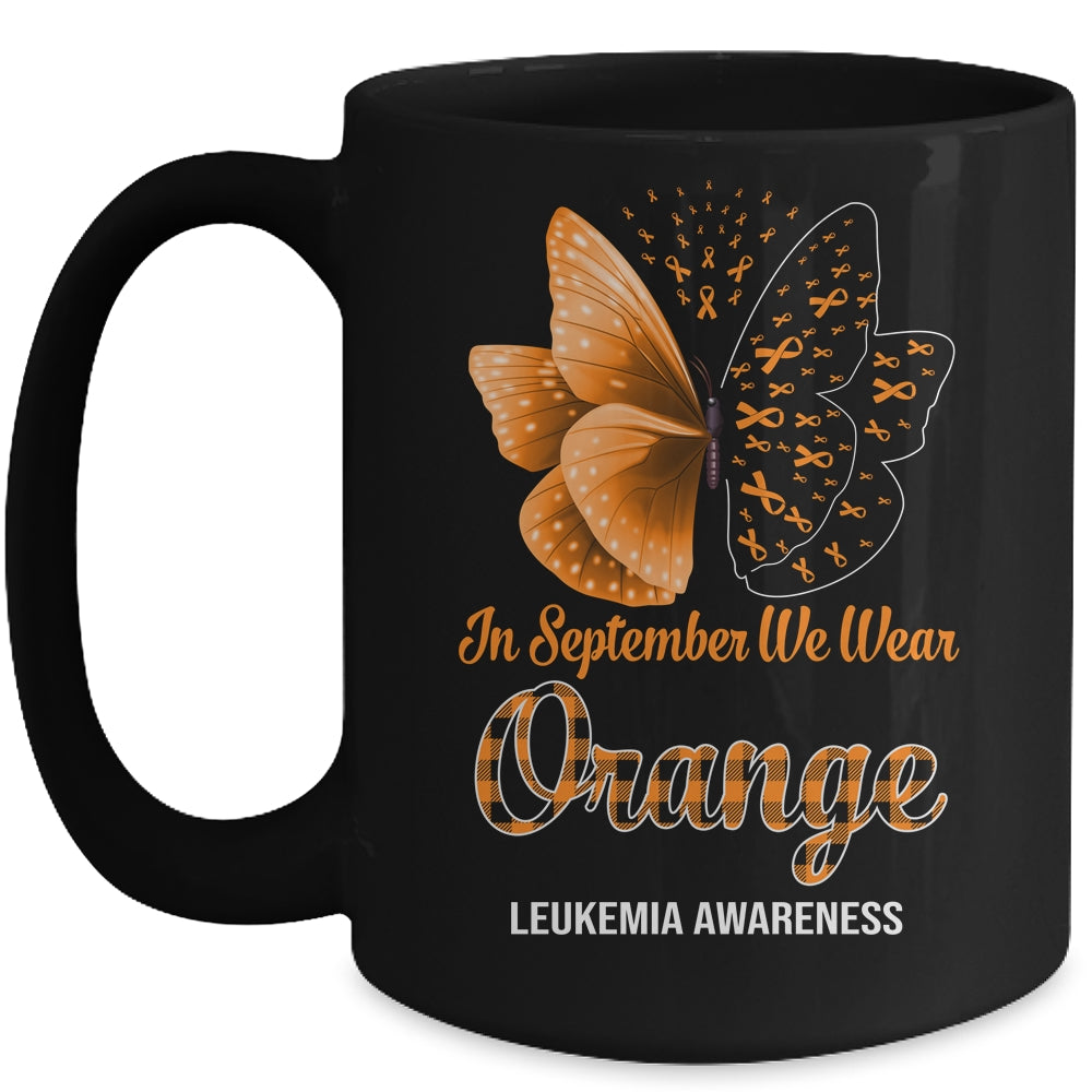 In September We Wear Teal Ovarian Cancer Awareness Butterfly Mug | siriusteestore