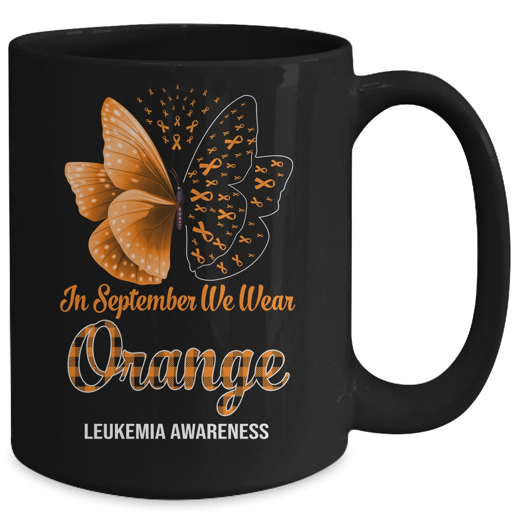 In September We Wear Teal Ovarian Cancer Awareness Butterfly Mug | siriusteestore
