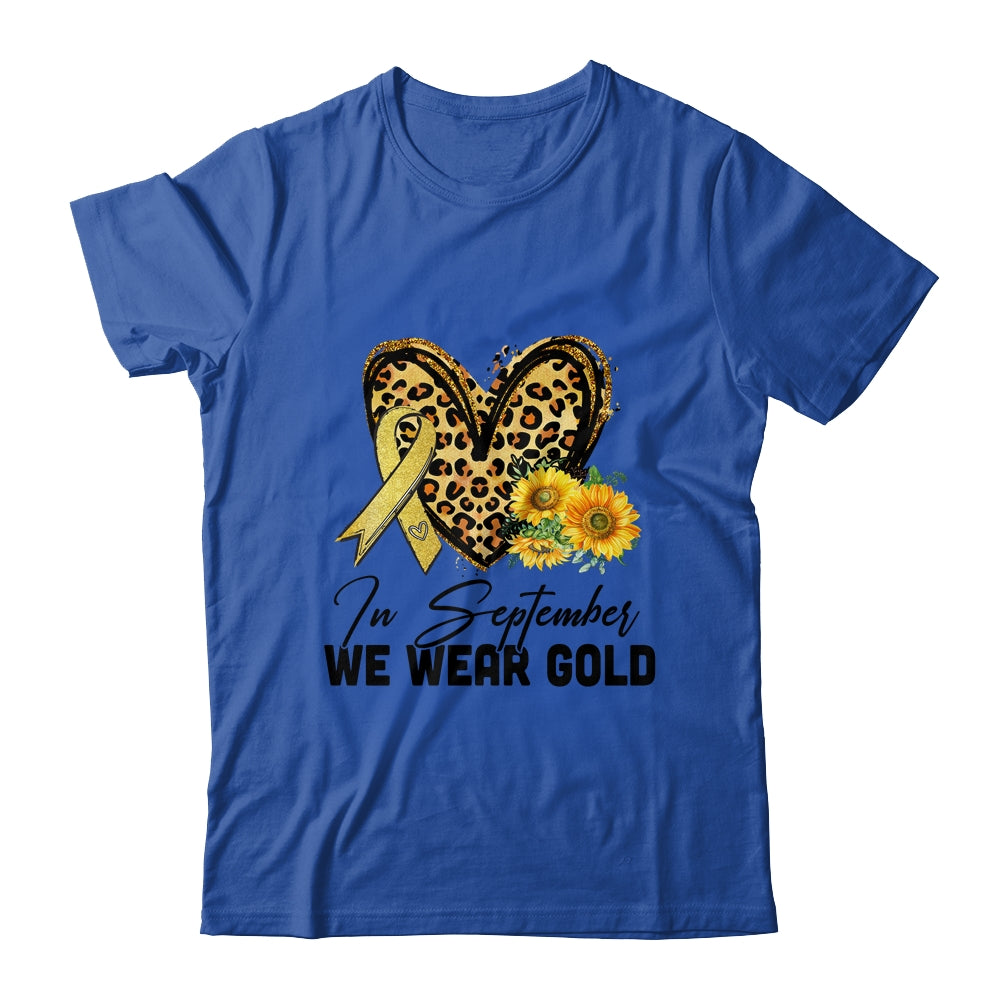 In September Wear Gold Childhood Cancer Awareness Sunflower Shirt & Hoodie | siriusteestore