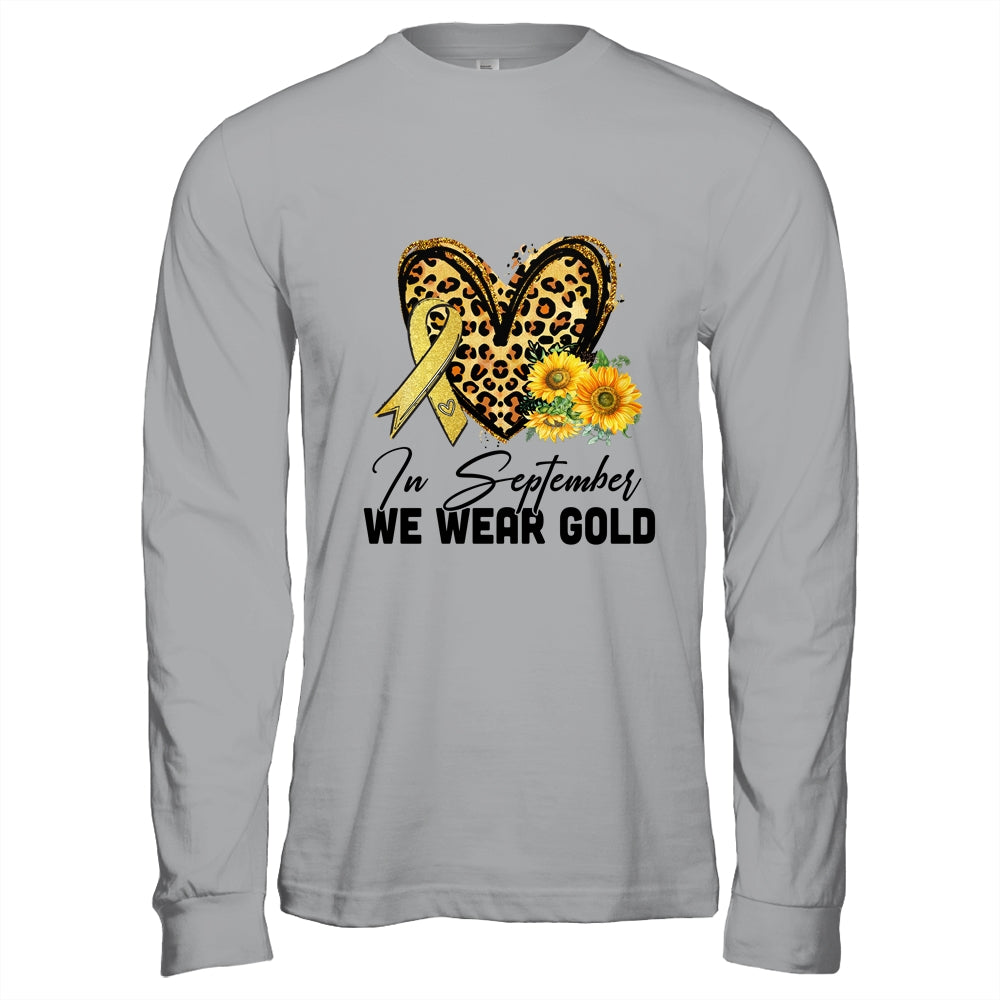 In September Wear Gold Childhood Cancer Awareness Sunflower Shirt & Hoodie | siriusteestore