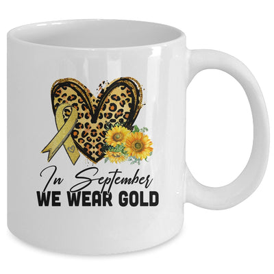 In September Wear Gold Childhood Cancer Awareness Sunflower Mug | siriusteestore