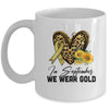 In September Wear Gold Childhood Cancer Awareness Sunflower Mug | siriusteestore