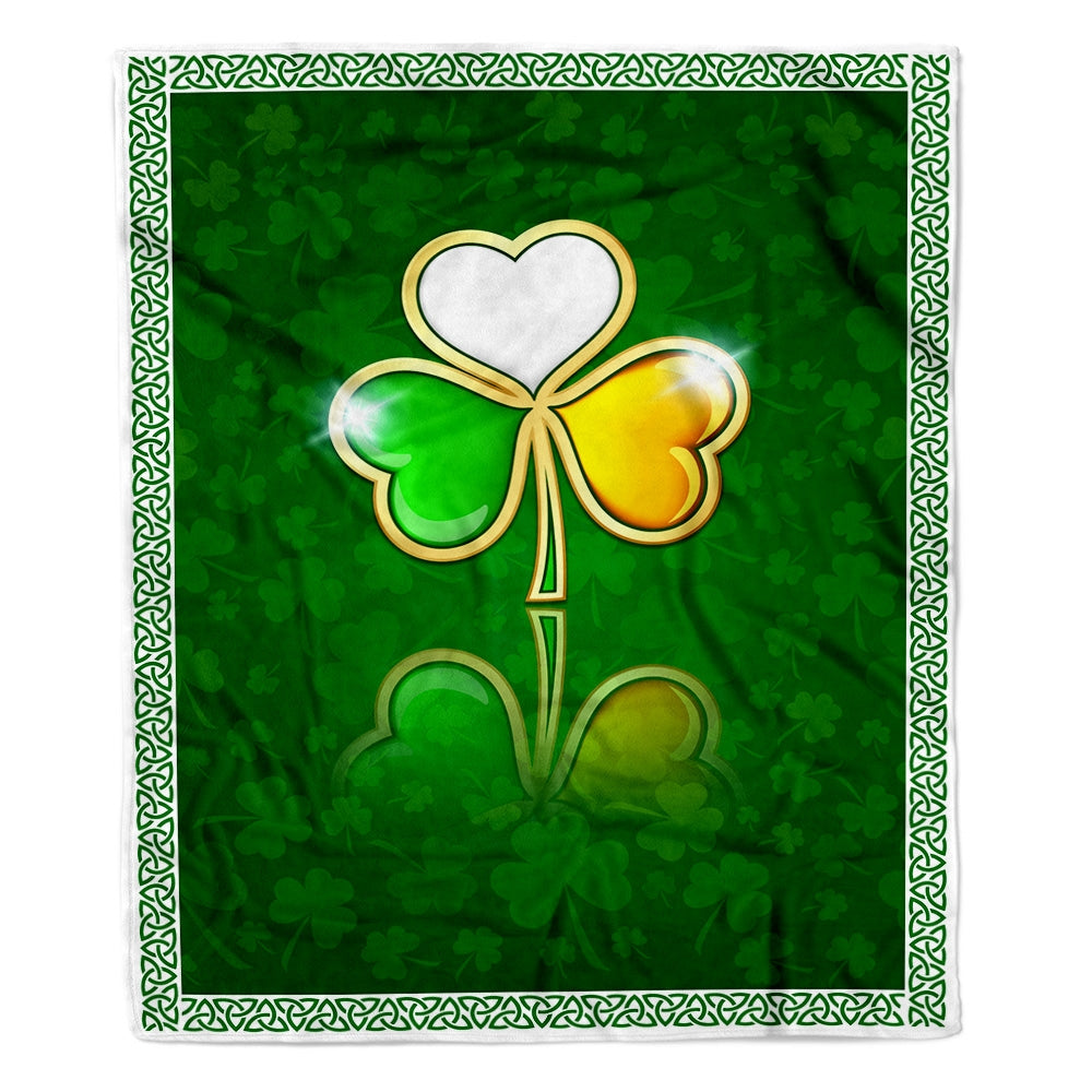 Irish Color Lucky Shamrock Happy St. Patrick's Day Fleece Blanket | siriusteestore