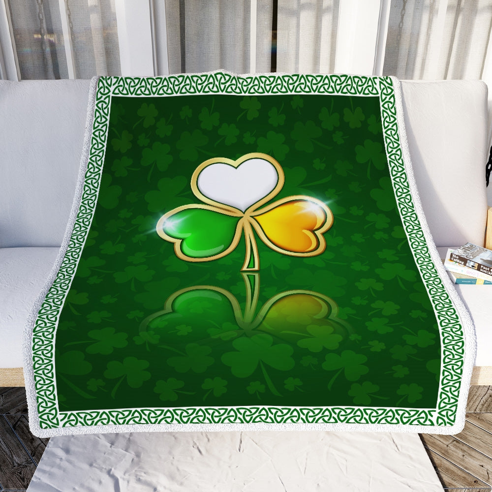 Irish Color Lucky Shamrock Happy St. Patrick s Day Fleece Blanket