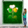 Irish Color Lucky Shamrock Happy St. Patrick's Day Fleece Blanket | siriusteestore