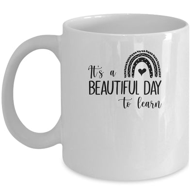 It's A Beautiful Day To Learn Rainbow Heart Mug | siriusteestore