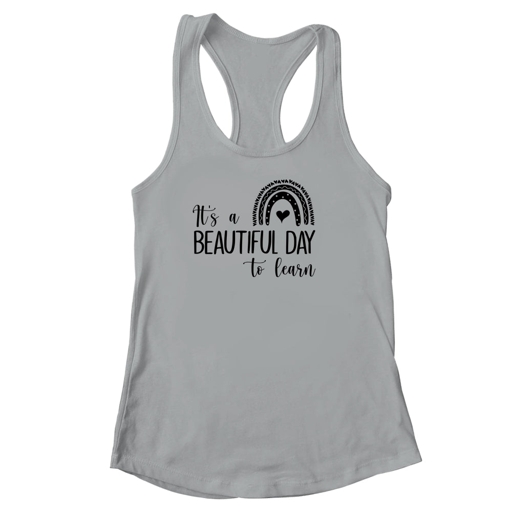 It's A Beautiful Day To Learn Rainbow Heart Shirt & Tank Top | siriusteestore