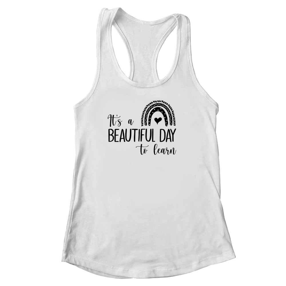 It's A Beautiful Day To Learn Rainbow Heart Shirt & Tank Top | siriusteestore