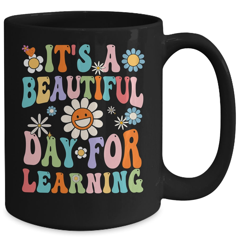 It's Beautiful Day For Learning Retro Teacher Back To School Mug | siriusteestore
