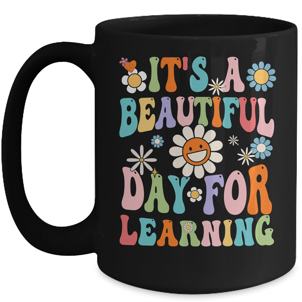 It's Beautiful Day For Learning Retro Teacher Back To School Mug | siriusteestore