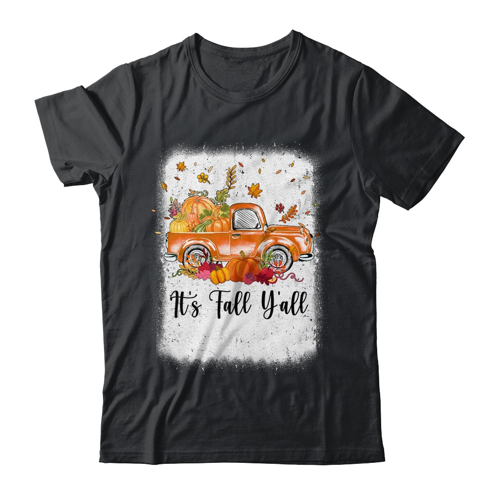It's Fall Y'all Pumpkin Truck Autumn Tree Bleached Leopard Shirt & Long Sleeve | siriusteestore