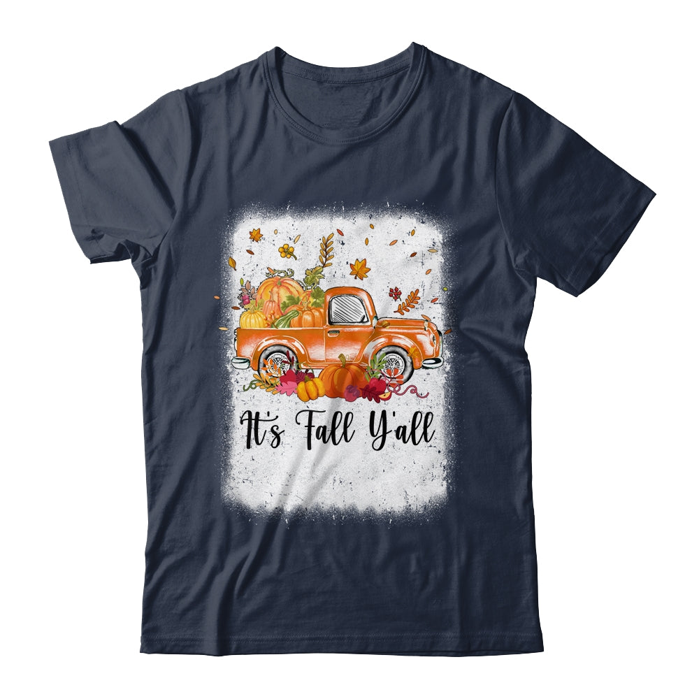 It's Fall Y'all Pumpkin Truck Autumn Tree Bleached Leopard Shirt & Long Sleeve | siriusteestore
