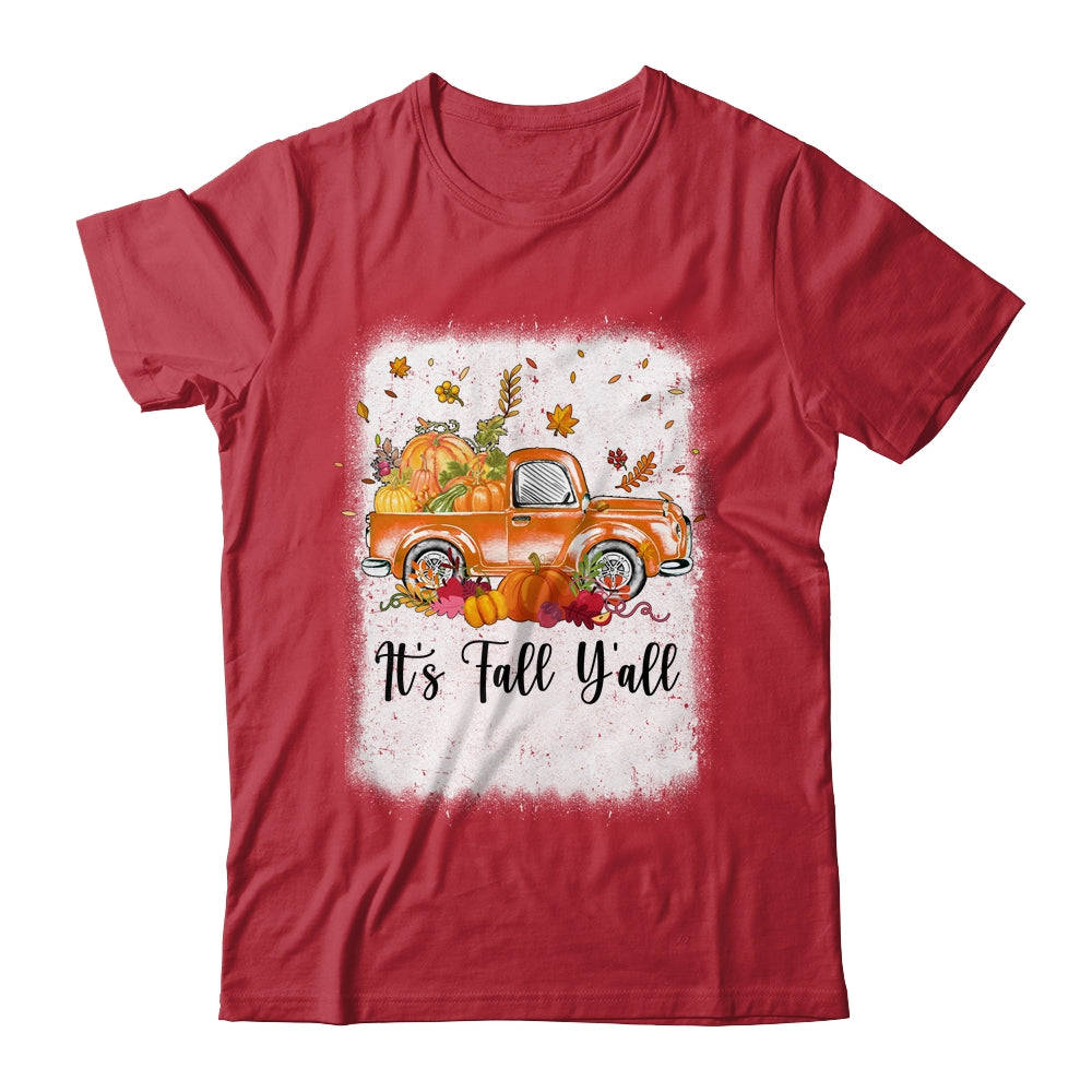 It's Fall Y'all Pumpkin Truck Autumn Tree Bleached Leopard Shirt & Long Sleeve | siriusteestore