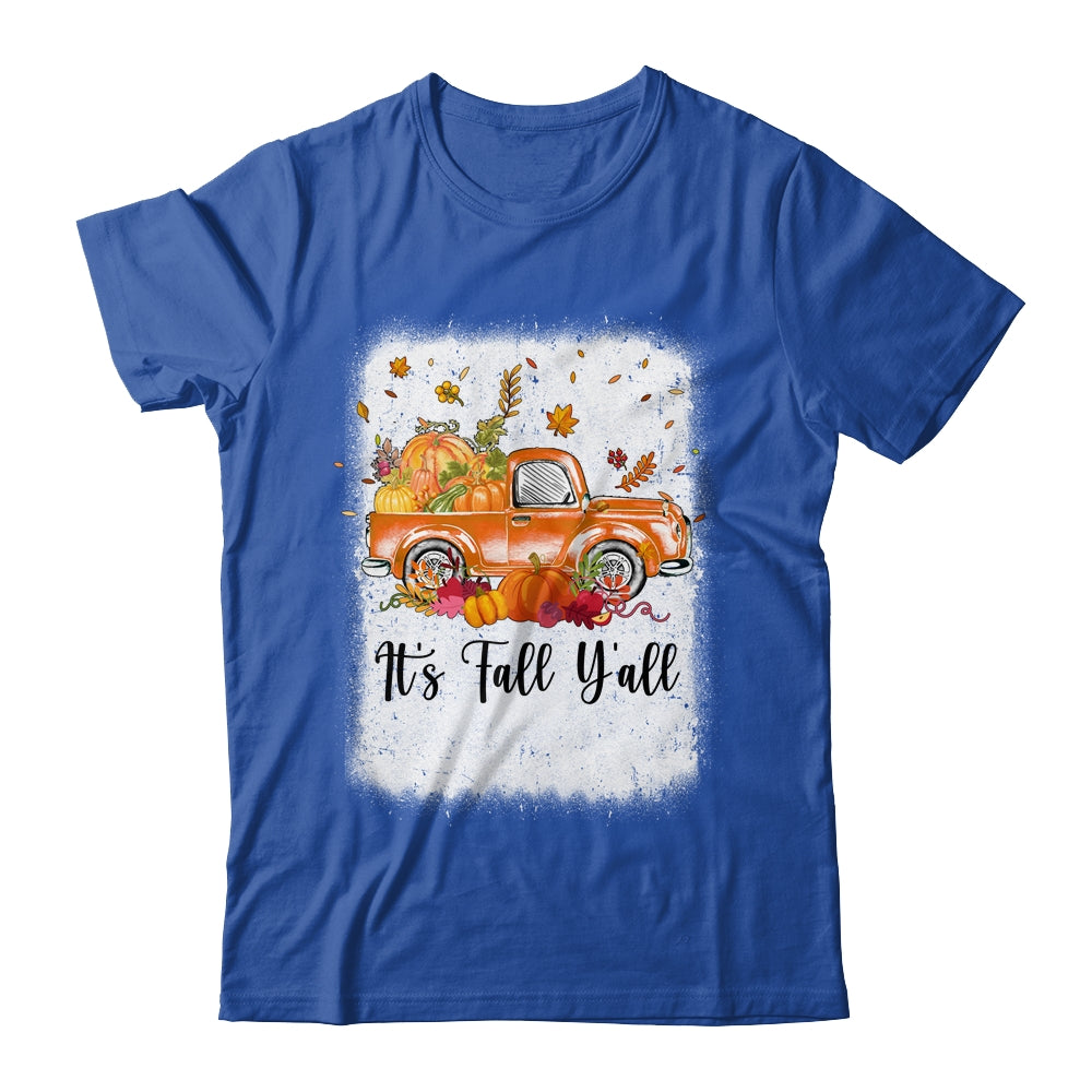 It's Fall Y'all Pumpkin Truck Autumn Tree Bleached Leopard Shirt & Long Sleeve | siriusteestore